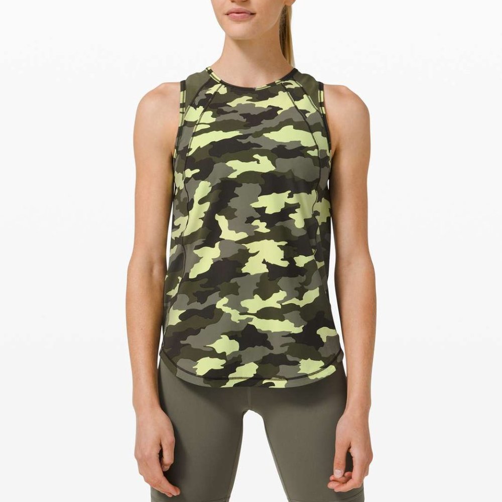 Lululemon sculpt tank Heritage 365 Camo Crispin Green Multi / Medium Olive - Picture 1 of 4